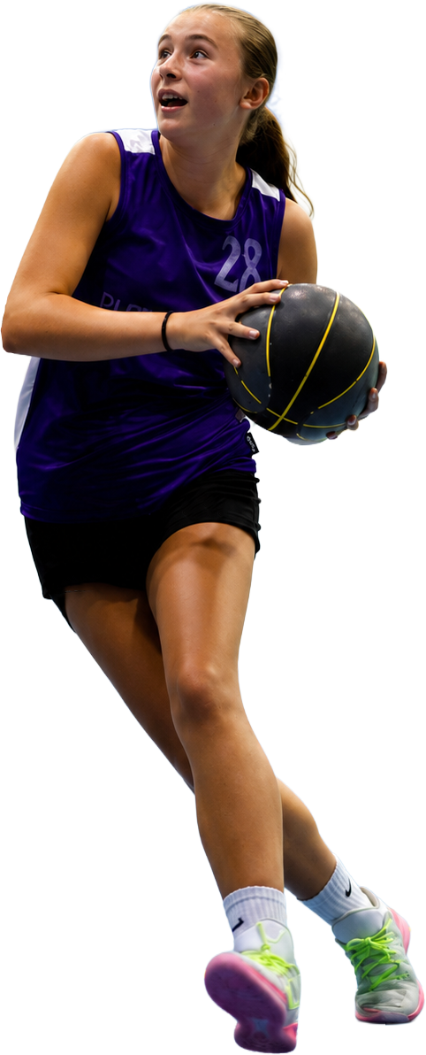Marta Gené en acción con balón